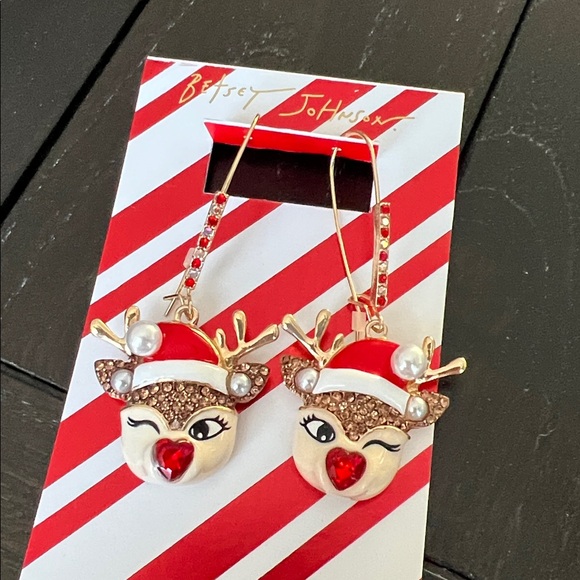 Betsey Johnson Jewelry - Betsey Johnson Rudolph Earrings